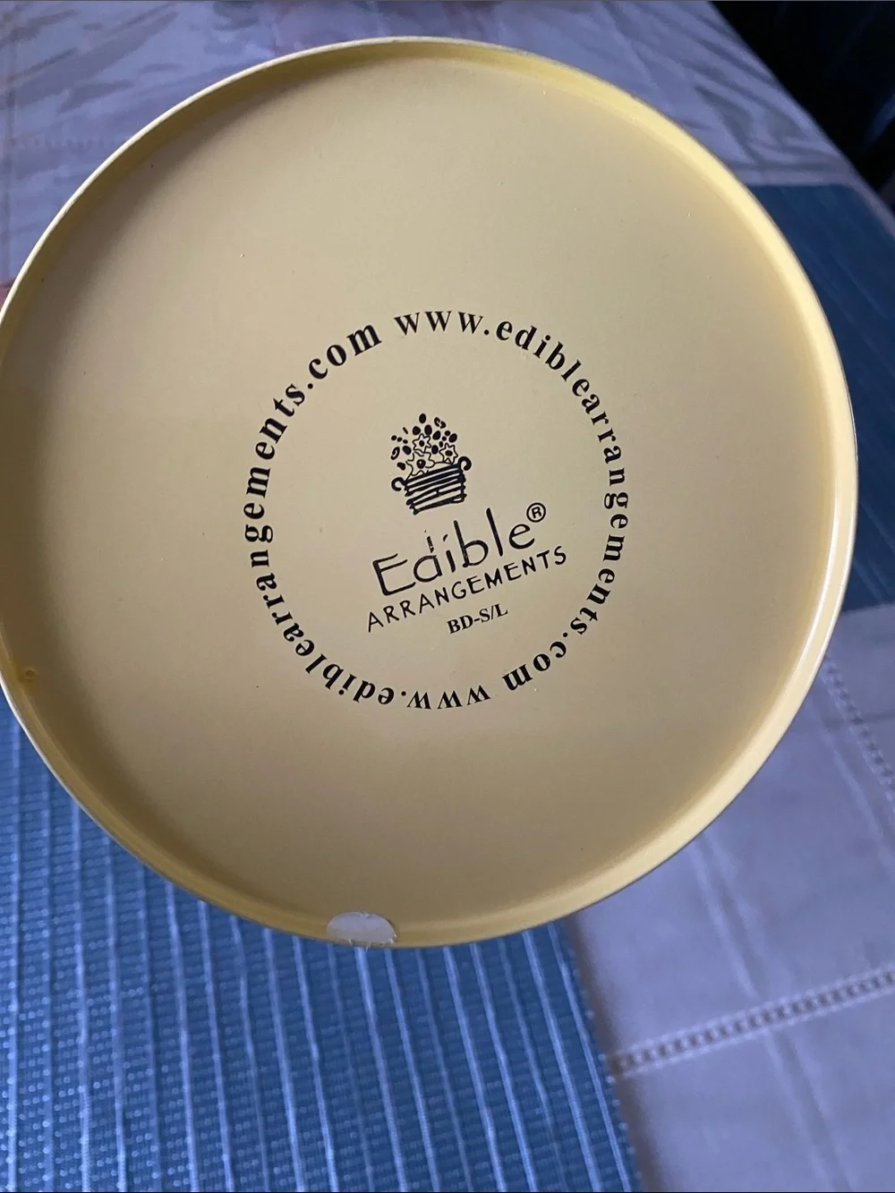 Yellow Metal Hanging Basket with Handle